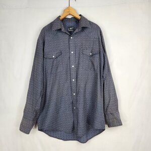 Roper Pearl Snap Western Shirt Men's L Purple Cowboy Ranch Rodeo